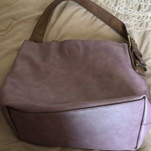 Elegant Mauve Leather Shoulder Bag
